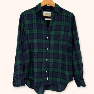 Grayson‎ Frank Eileen 01 XS Top The Hero Flannel Shirt Plaid Quiet Luxury Cozy